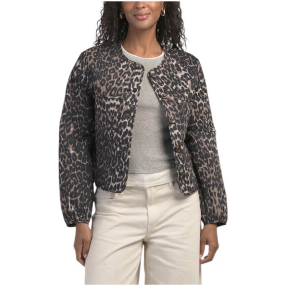RACHEL ZOE Solid And Printed Reversible Button Up Jacket - Picture 1 of 4